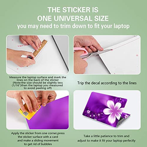 Purple Flowers 11.6 13 13.3 14 15 15.6 inches Netbook Laptop Skin Sticker Reusable Protector Cover Case for Laptop Notebook FY-NEK-13