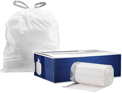 Plasticplace 6 Gallon Trash Bags ”‚ 0.7 Mil ”‚ White Drawstring Garbage Can Liners ”‚ 17" x 20" (200 Count)