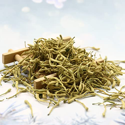 FullChea - 100% Pure Natural Dried Honeysuckle - Jin Yin Hua Honeysuckle Tea - Premium Lonicera Japonica Flower Tea - Detox & Wellness Support - 1.58oz/45g