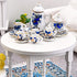 37 Pieces 1:12 Scale Miniatures Dollhouse Kitchen Accessories Include 16 Mini Doll Plates Knife Fork Spoon, 6 Mini Egg Beater Utensil, 15 Mini Tea Cup Set for Doll Toy Supplies (Blue Flower)