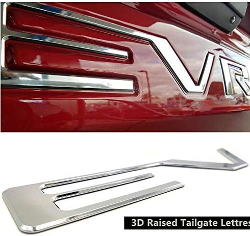 Tailgate Inserts Letters Compatible for 2019 2020 2021 2022 2023 Silverado, 3D Raised & Strong Adhesive Decals Letters, Tailgate Emblems Inserts Letters - Chrome Silver