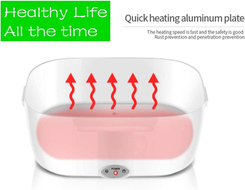 electric lunch box for car and home,heated lunch boxes for adults, lunch warmer portable 12V/24V/110V,portable thermos with Spoon and Two Compartments (Green)