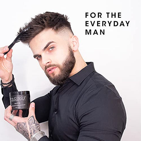 Pacinos Matte Hair Paste - Flexible Hold, No Shine, Sculpting & Styling Wax, Long Lasting Definition & Texture, No Flakes, All Hair Types, 4 fl. oz.