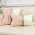 Avigers 22 x 22 Inches Pink White Gold Leather Striped Patchwork Velvet Cushion Case Luxury Modern Throw Pillow Cover Decorative Pillow for Couch Living Room Bedroom Car