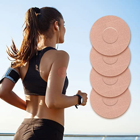 SDUSEIO 50 Packs Freestyle Libre Sensor Covers Waterproof Adhesive Patche for Swimming Sport