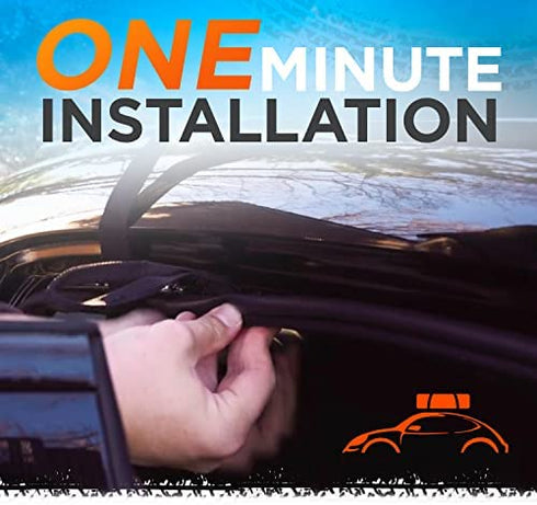 RoofPax 6 Rooftop Cargo Tie Down Hook Straps for Strapping Down Any Car Top Luggage. Waterproof, Attaches to Car Door Frame, Patent Registered, Extended Warranty!