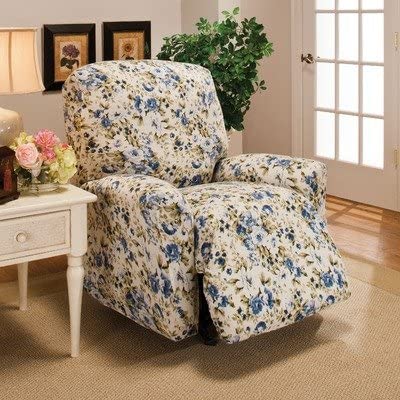 Madison - JER-LGRECL-BLFL Jersey Large Recliner Slipcover, Blue