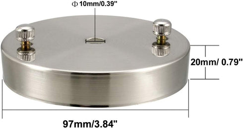 uxcell Retro Ceiling Light Plate Pointed Round Base Chassis Disc Pendant Accessories 97mmx20mm Silver Tone w Screw 3pcs
