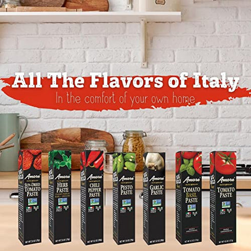 Amore Vegan Sun Dried Tomato Paste In A Tube - Non GMO Certified and Made In Italy (Pack of 1)