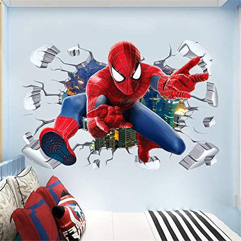 ZI XIN Superhero Wall Stickers Spider-Man Wall Decals Excellent Vinyl Wall Decor for Boys Room Living Room (Size 35.4 x 23.6 inch)