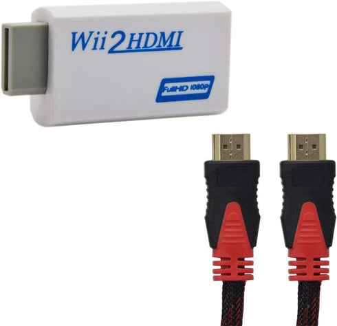 Lxyhwcb Wii to HDMI Converter Automatic Upscaler 1080P Converter Adapter for Nintendo Wii Console Wii to HDMI HD Video and Audio Output Cable- Supports All Wii Display +1.5M High Speed HDMI