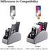 TV Remote Control Holder with 5 Compartments,Pu Leather Remote Caddy/Box/Tray Bedside Table Desk Storage Organizer for DVD, Blu-Ray, Media Player, Heater Controllers and Cosmetics Office Supplies