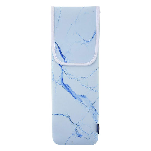 Bluecell Heat Resistant Neoprene Curling Iron Holder Cover Bag Flat Iron Curling Wand Travel Case Pouch 15 x 5 Inches, Blue Marble Pattern