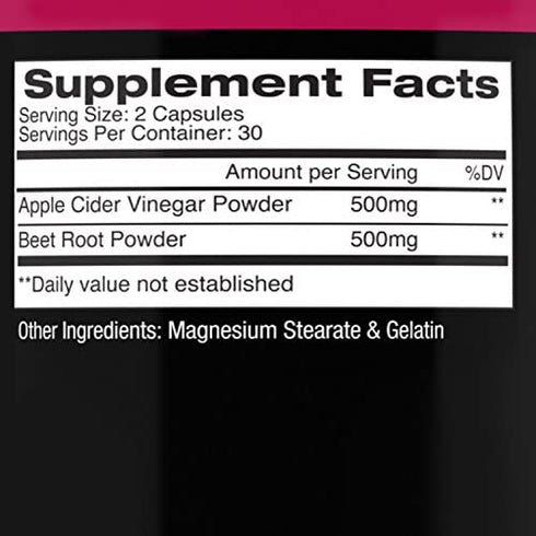 Angry Supplements Apple Cider Vinegar + Beet Root Capsules, Detox Pills, Nitric Oxide + Energy Booster (2-Bottles)