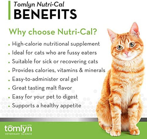 Tomlyn High Calorie Nutritional Gel for Cats, (Nutri-Cal) 4.25 oz