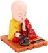 FAVOMOTO Little Monk Figurine Solar Head Toys Funny Car Shaking Head Toy Chinese Little Buddha Monk Statue Car Dashboard Ornament Home Decorations