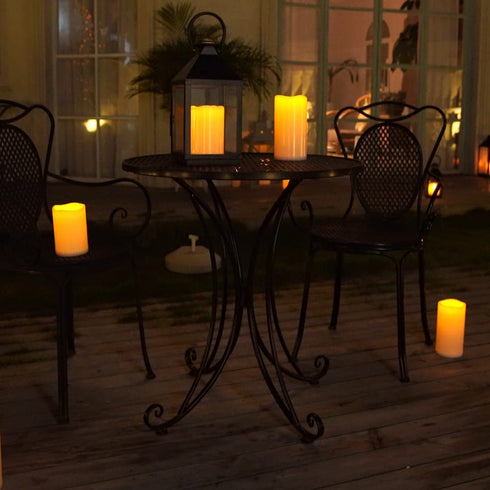 Homemory 6" x 4" Waterproof Outdoor Flameless Candles - Battery Operated Flickering LED Pillar Candles for Indoor Outdoor Lanterns, Long Lasting, Large, Set of 2