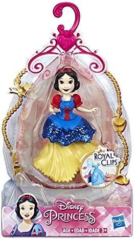 Disney Princess Snow White Collectible Doll with Glittery Blue & Yellow One-Clip Dress, Royal Clips Fashion Toy