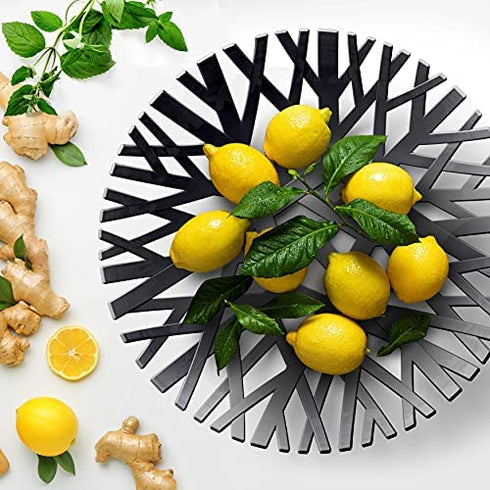 Mueller Fruit Basket, European Fruit Bowl, Fruit and Vegetables Holder for Counters, Kitchen, Countertop, Home Decor, High-end Look, Gray