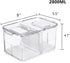 Benzoyl Lettuce Keeper Food Storage Containers Fridge Produce Saver, Stackable Refrigerator Organizer Foldable lid with Removable Drain Tray for Produce, Fruits, Vegetables 2800ML -2 Pack