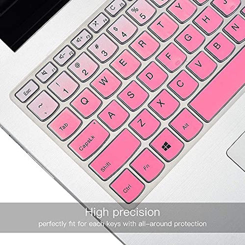 Keyboard Cover Skin for 2020 2021 Lenovo Ideapad 3 15 15.6 17.3 Inch Laptop Keyboard Cover Protector (with Numeric Keypad), 2020 Lenovo Ideapad 3 15 Accessories, Ombre Pink (US Layout)