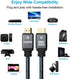 Yauhody 8K HDMI 2.1 Cable 6ft, 48Gbps Ultra High Speed Heavy Duty Nylon Braided HDMI 2.1 Cord, Real 8K@60Hz, 10K, 4K@144Hz, 4K@120Hz, eARC, HDCP 2.2 & 2.3, Dynamic HDR, 3D for Monitor, TV (6 Feet)