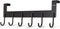 UDENIS Over Door Hanger,Heavy Duty Door Hook,Hanging Towel,Robe,Coat,Clothes,Bag,Belt,Over Door Rack for Bathroom,Bedroom,Closet,Dorm,Extra,Fit for 1 1/2 to 1 3/4 inch Door,Black 6 Hooks,Anti Rust
