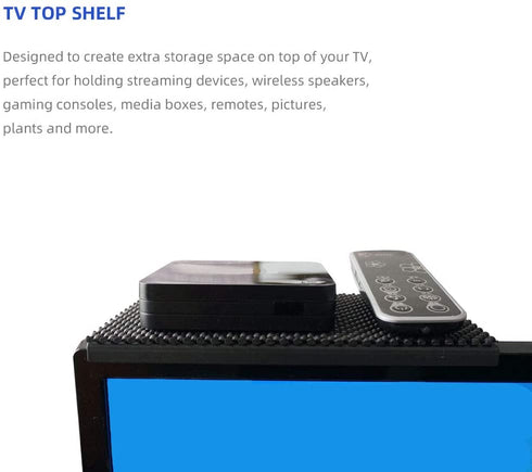 YOKEPO Platform Solid Screen Shelf Adjustable Mount Desktop PC Monitor Used to Place Cable Box Speakers Apple TV Playstation Camera Frames Remote (Black, New 8 inch)