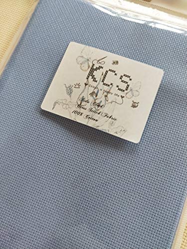 19" x 28" 14CT Counted Cotton Aida Cloth Cross Stitch Fabric (Light Blue)