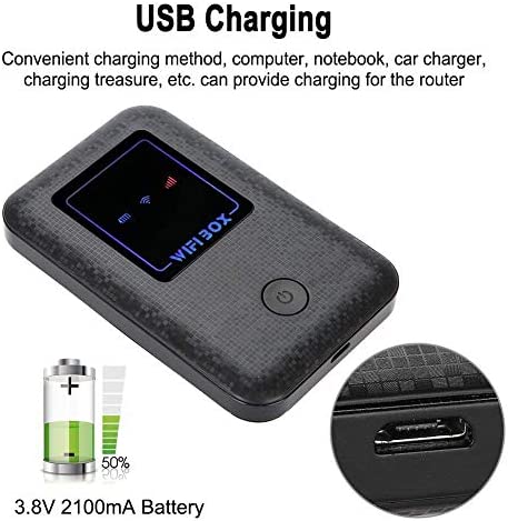 4G LTE Mobile Hotspot Device,WiFi Box-high Speed-2100Mah-can Connect up to 10 Users-USB Charging Portable 4G Router,Suitable for Mobile Phones,Laptops,etc.(T1)