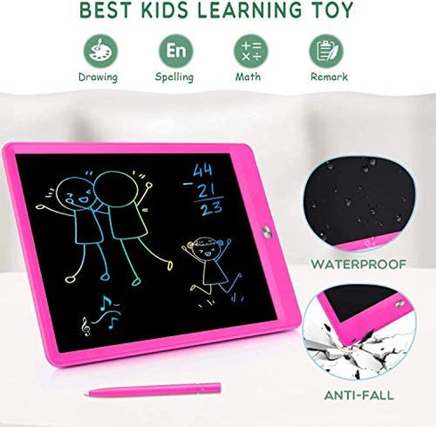 TEKFUN Kids Toys Toddlers Toys for Boys and Girls, 8.5in LCD Writing Tablets Drawing Pad for Kids, Light Doodle Pad Drawing Board for Toddlers, Gifts Toys for 3 4 5 6 7 Year Old Girls Boys(Rose)