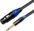 Disino Female XLR to 1/4 Inch (6.35mm) TS Mono Jack Microphone Cable, Unbalanced 3 Pin XLR Female to Quarter inch TS Plug Mic Cord for Dynamic Microphone - 6.6 Feet/2 Meters