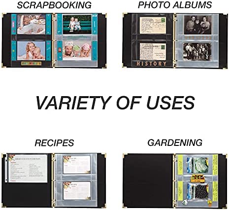Samsill Recipe Card Page Protectors for 8.5 x 11 Recipe Binder, 4 x 6 Pockets, 2 Pockets, 50 Count, Recipe Book Pocket Page Refill Sheets, Side Margin Loading, for 8.5 x 11 Standard 3 Ring Binders