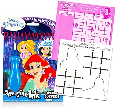 Disney Minnie Mouse Paint with Water for Kids Toddlers Bundle Set ~ 3 Mess-Free Paint Books with Water Surprise Brushes (Featuring Minnie Mouse, Disney Frozen, and Disney Princess)