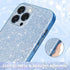 MILPROX Compatible with iPhone 13 Pro Max Case (2021), Glitter Sparkly Shiny Bling Rubber Gel Shell Cases 3 Layers Shockproof Protective Bumper Cover for iPhone 13 Pro Max 6.7" 2021-Blue