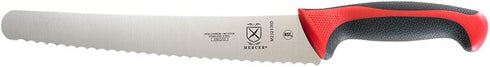 Mercer Culinary Millennia Colors Red Handle, 10-Inch Wavy Edge Wide, Bread Knife