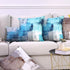 Alricc Set of 2 Turquoise and Grey Art Artwork Contemporary Decorative Gray Home Decorative Throw Pillow Covers Cushion Covers for Bedroom Sofa Living Room 18X18 Inches