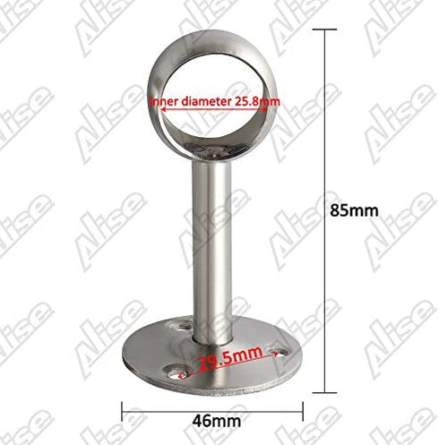 Alise Stainless Steel Shower Curtain Closet Rod Holder Pipe Flange Socket Ceiling Mount Bracket Pipe Fitting Parts Supports,2 Pcs (25mm?1-Inch Dia.?, Brushed Nickel)