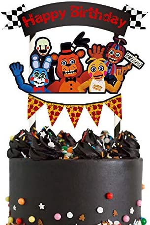 Fnaf Party Supplies Theme Decorations Happy Birthday Banner 1 Cake Topper 24 Cupcake Toppers 35 Balloons Balloon Strip