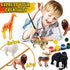 FUNZBO Kids Crafts and Arts Set Painting Kit - Animal Toys Art and Craft Supplies Party Favors for Boys Girls Age 4 5 6 7 Years Old Kid Creativity DIY Gift Easter Paint Your Own Forest Animals Set