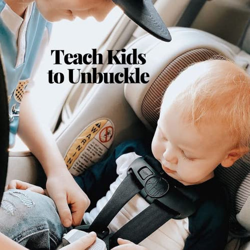 UnbuckleMe Car Seat Buckle Release Tool - As Seen on Shark Tank - Makes it Easy to Unbuckle a Child's Car Seat - Easy Tool for Parents, Grandparents & Older Children (1 Pack, Gray & White)