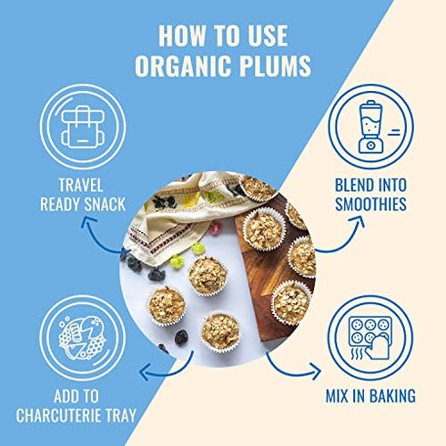 ORGANIC Prunes - Sunny Fruit - (5) 1.06oz Portion Packs per Bag | Purely Dried Plums - NO Added Sugars, Sulfurs or Preservatives | NON-GMO, VEGAN & HALAL