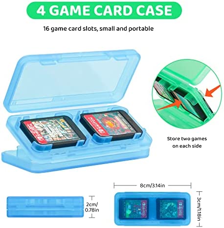 Switch Accessories Bundle for Nintendo Switch and Switch OLED, RHOTALL 12 in 1 Carrying Case Set with Silicone Joycon Covers, Game Card Cases, Screen Protector, Thumb Grip Caps and USB C Cable