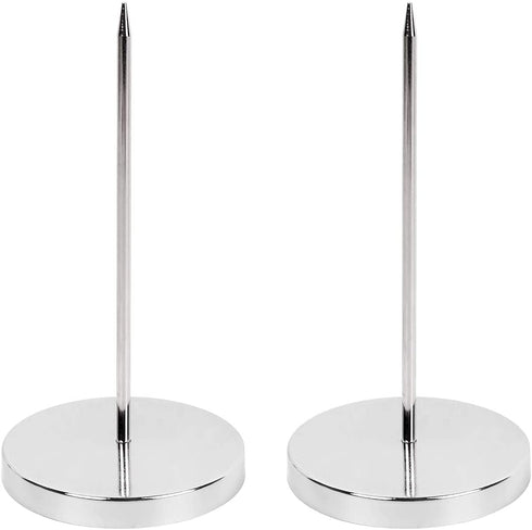 2PCS Bill Fork, Rod Paper Holder Spike, Stainless Steel Check Bill Holder, Memo Holder Spike