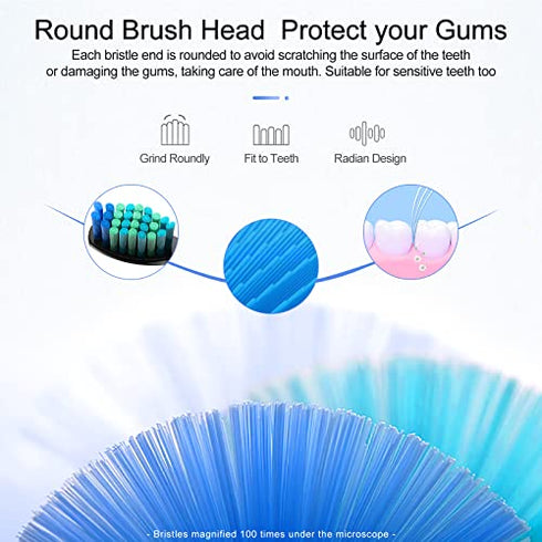 teeteck 5 Pack Electric Toothbrush Replacement Heads Compatible with Fairywill?Toothbrush Heads Compatible with FW-507/508/551/515/917/959/2011,FW-D1/D3/D7/D8
