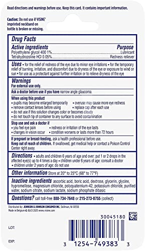 Visine Adv Relief Size .28z Visine Advanced Relief .28oz