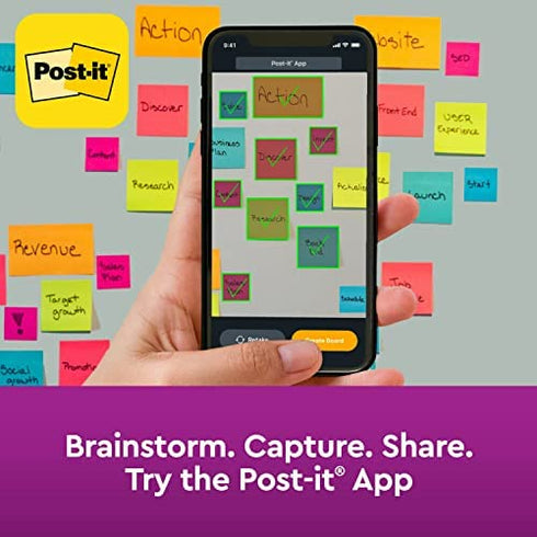 Post-it Super Sticky Notes, 3x3 in, 5 Pads, 2x the Sticking Power, Neon Orange, Recyclable (654-5SSNO)