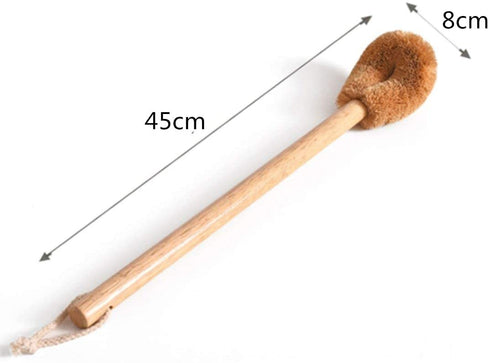 Wood Handle Cleaning Brush for Toilet, Toilet Brush(2 Pack), Natural Coconut Fibre Bristle Toilet Bowl Brush