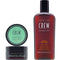 Men's Grooming Set by American Crew, Daily Shampoo & Hair Gel with Medium Hold and Medium Shine Gift Set, Shampoo for Men 8.45 Fl Oz, Hair Gel for Men 3 Oz