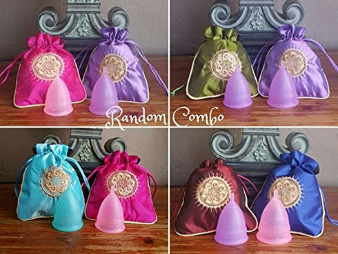 Luna Cup Menstrual Cups Set of 2 Period Cups, 1 Large 1 Small with 1 Storage Bag